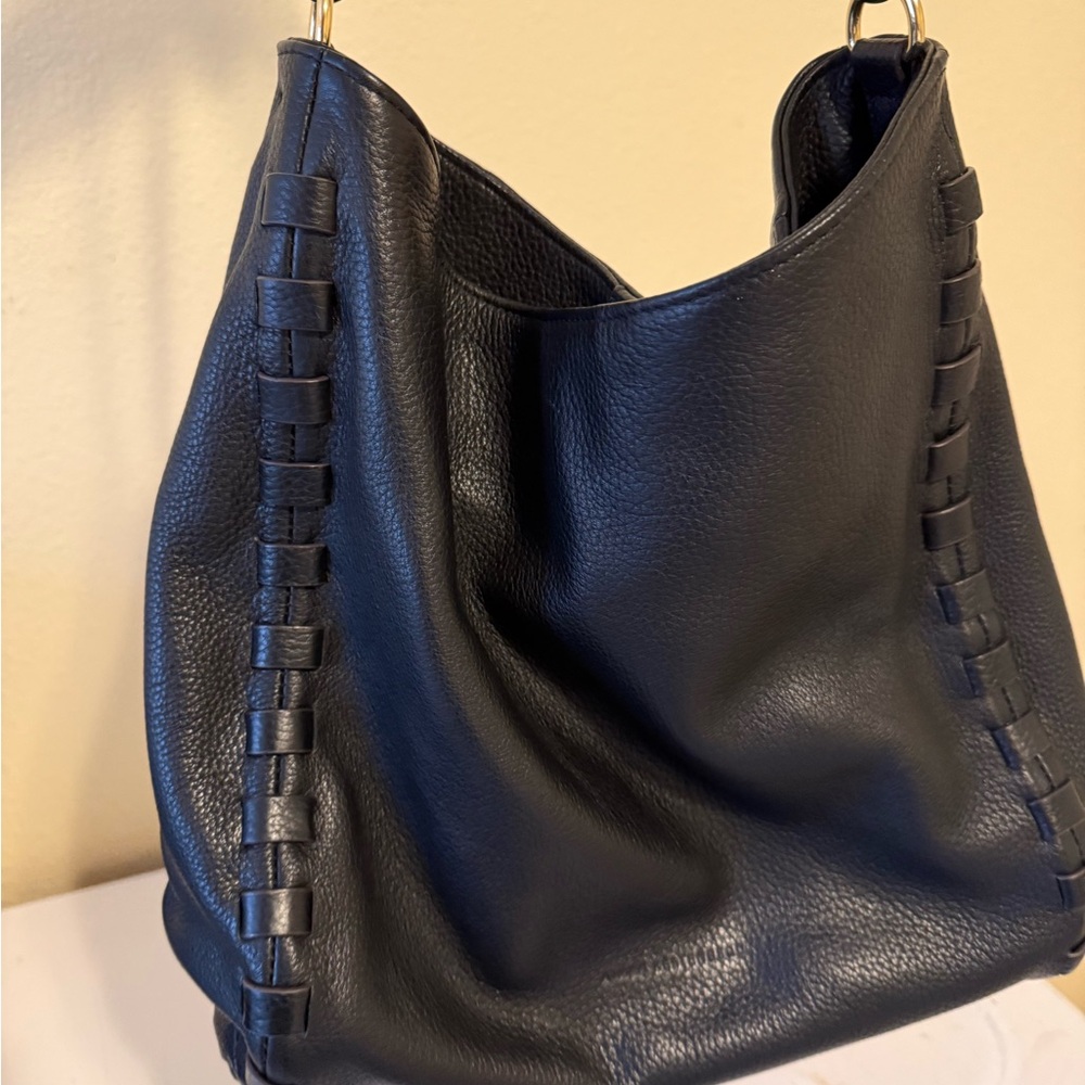 Elegant Black Leather Tote Bag